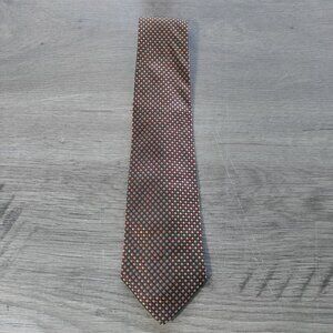 Vintage Burberry Red‎ & Yellow Polka Dot Tie Silk